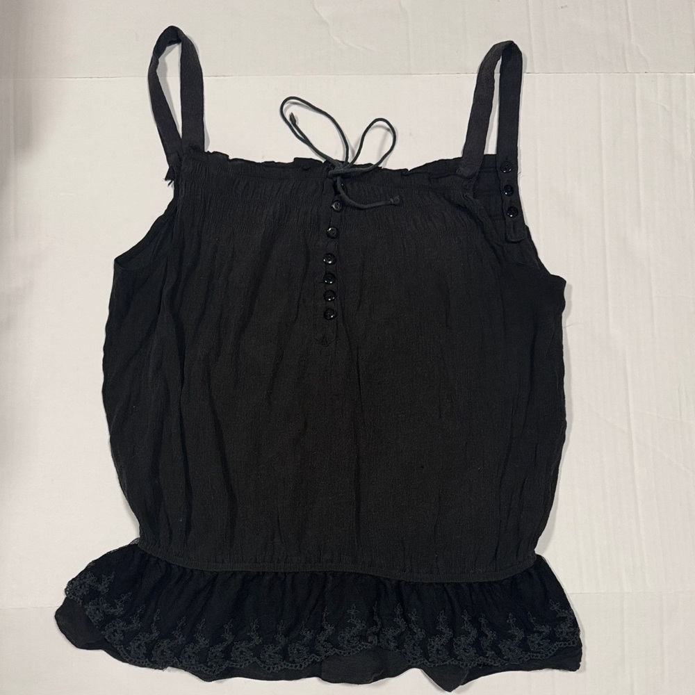 Simply Irresistible Black Camisole with Lace Hem